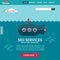 Flat design vector website template with submarine