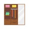 Flat design wardrobe of cupboard icon isolated vintage lifestyle retro larder with shelves and storage box interior