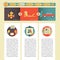 Flat Design Web Site Mobile Template with Social Media Icons Vector Illustration