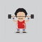 Flat Design Weight Lifter Sportman Lifting Heavyweight Barbell Vector