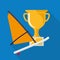 Flat Design Wind surfing Cup Icon