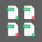 Flat design with XLS files download document,icon,symbol set, vector design element illustration