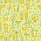 Flat design of yellow orange juice cocktail beverages in different glasses pattern