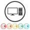 Flat desktop computer icon set