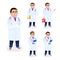 Flat doctor character portrait on white background