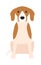 Flat dog pet and sitting cute vector