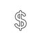 Flat dollar line icon. symbol