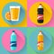 Flat Drink icons for web and applications