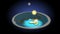 Flat Earth 3D Model. Day and Night. Animation. Geocentric concept of universe.