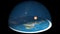 Flat Earth 3D Model with a layer of stars and constellations at the glass dome. Ancient, geocentric concept of universe