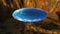 Flat earth with nature landscape, ancient belief in plane globe in form of disk, 3d rendering