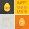 Flat easter egg vector set with wishes