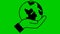Flat ecology icon. The earth spins in hand. Black symbol. Concept of ecology care, saving the planet.