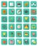 Flat Education and Leisure Icons Set