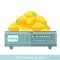 Flat electronic balance or scales with lemons