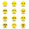 Flat emoji collection of funny chick