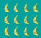 Flat Emoticon Cute Banana Set