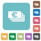 Flat Euro banknotes icons