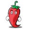 Flat face red chili character cartoon