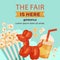 Flat fair posts set Vector illustration.