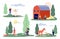 Flat farmers. Harvest time, farm flat vector concepts. Agricultural workers, rural life