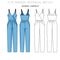 Flat fashion technical sketch - woman jumpsuit