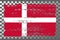 Flat flag of Denmark with white cross over red.
