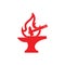 Flat flame line blacksmith symbol logo vector