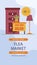 Flat flea market shopping posts stories set Vector illustration.