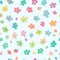 Flat flowers. Vector seamless pattern with cute flat flowers