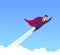 Flat Flying Business Heroes Man. Superhero. Vector illustration