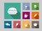 Flat food icons set