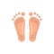 Flat foot color icon