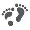 Flat foot glyph icon, orthopedic and medical, barefoot sign, vector graphics, a solid pattern on a white background.