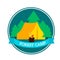 Flat Forest Camping Round Logo Template