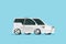 Flat future car vector isolated on color background