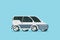 Flat future car vector isolated on color background