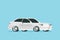 Flat future car vector isolated on color background