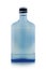 Flat glass vodka bottle on white background