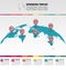 Flat Globe World Map infographic Template With Number Location M