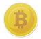Flat golden Bitcoin icon illustration