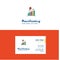 Flat Graph rising Logo and Visiting Card Template. Busienss Concept Logo Design