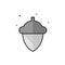 Flat Grayscale Icon - Acorn seed
