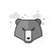 Flat Grayscale Icon - Bear