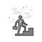 Flat Grayscale Icon - Businessman stairway