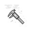 Flat Grayscale Icon - Caliper