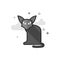 Flat Grayscale Icon - Cat