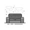 Flat Grayscale Icon - Couch