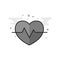 Flat Grayscale Icon - Heart rate