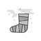 Flat Grayscale Icon - Injured foot